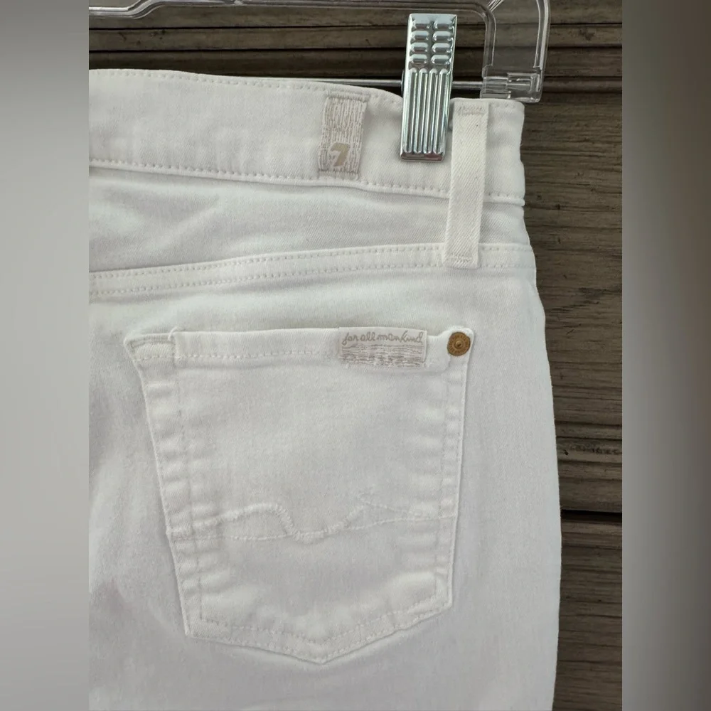 7 For All Mankind White Skinny Jeans EUC Gwenevere